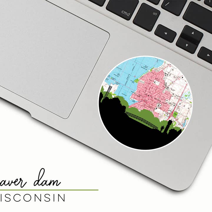 Paperfinch Design – wholesale Klistermärke – Wisconsin stadssilhuett klistermärke | Flera städer