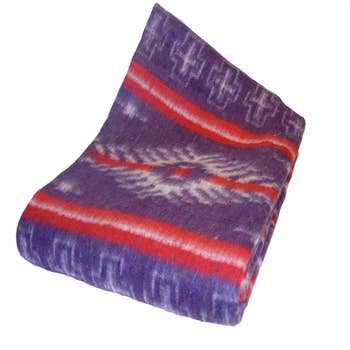 Sarape Cotton Heavy Weave 58 x 78 Striped Royal Blue Yoga Roll Blanket -  Sanyork Fair Trade