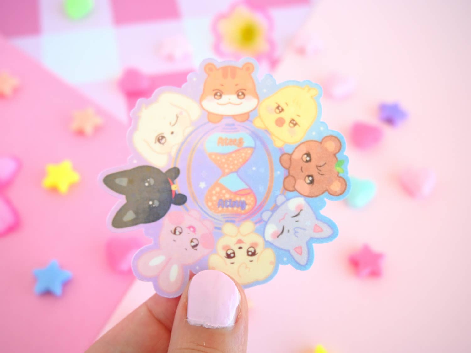 Kawineko - Vente Autocollant - Autocollants vinyle imperméables découpés - Light Stick Ateez Kpop