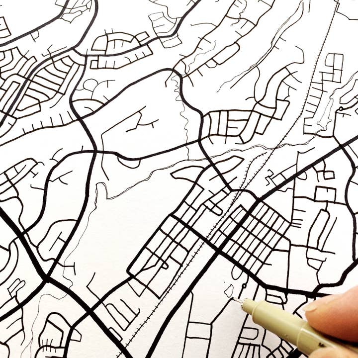 Turn-of-the-Centuries – Großhandel Postkarten – Rocklin California City Lines Karte - Postkarte