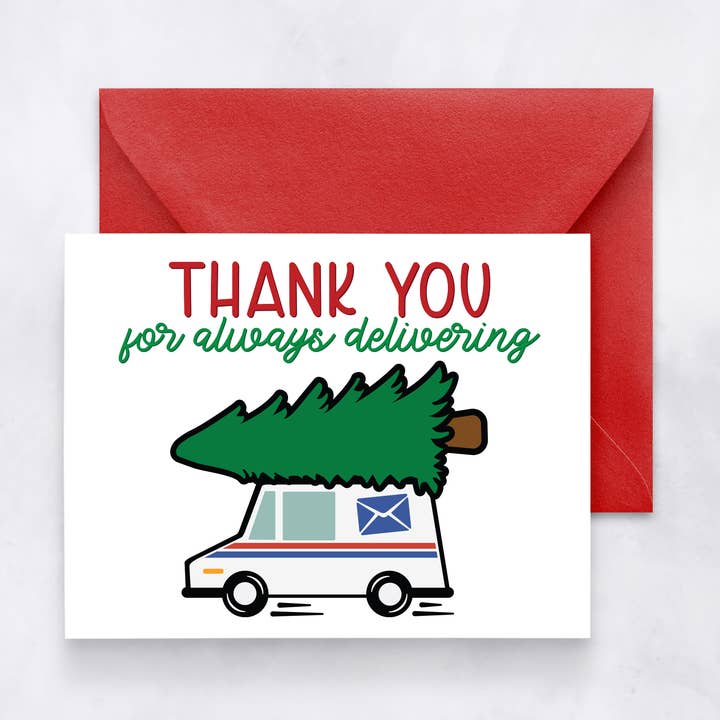 Carte de Noël pour le facteur – Merci pour la livraison pour la vente par Felicia Nicole Design