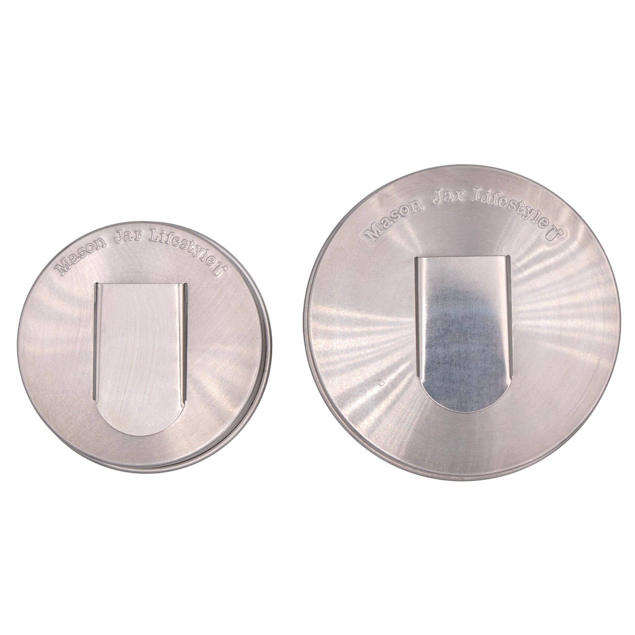 Mason Jar Lifestyle - Vente Rangements/organisateurs de cuisine - Couvercles en acier inoxydable pour distributeur de céréales pour bocaux Mason, lot de 28