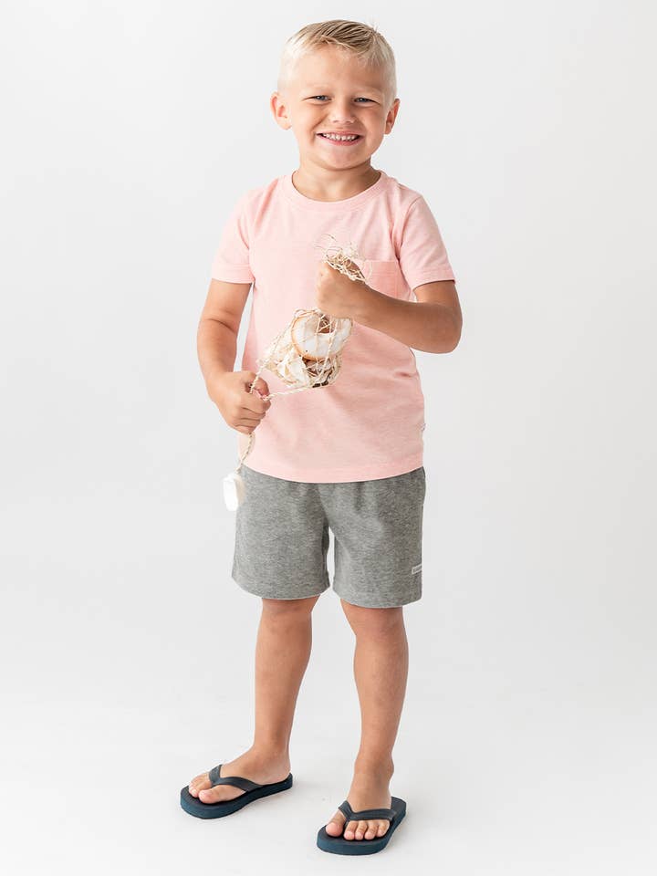 Boys Pale Pink Short Sleeve Pocket Tee for wholesale on Faire4