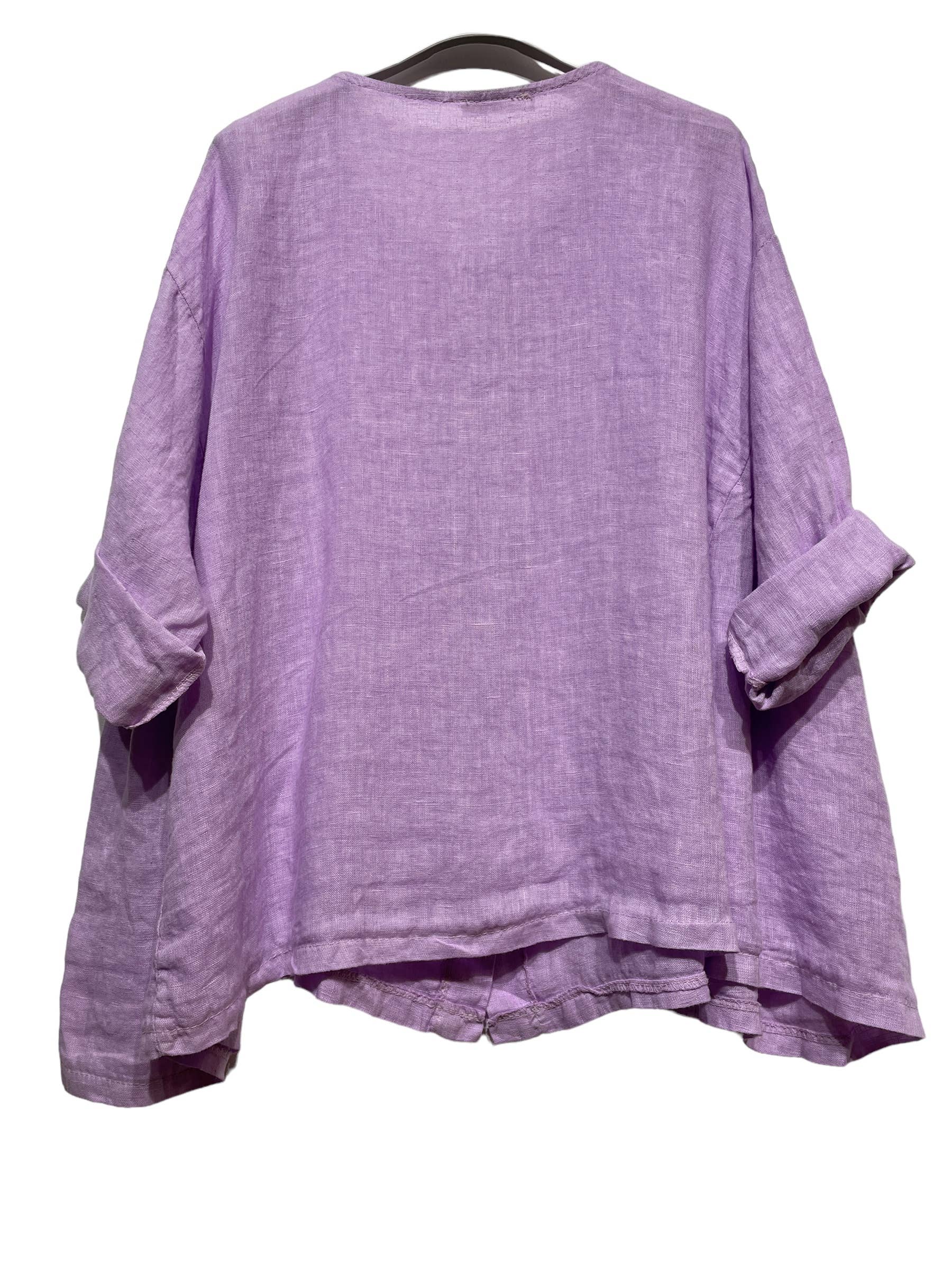 LINEN & COTTON HOUSE – Großhandel Hemd mit Button-down-Kragen – Damen – 61911 Bluse aus Leinen und Baumwolle – Einheitsgröße1