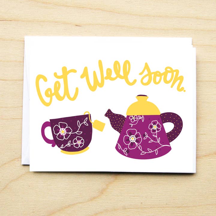 Get Well Tea Card for wholesale by KTF Design Co.