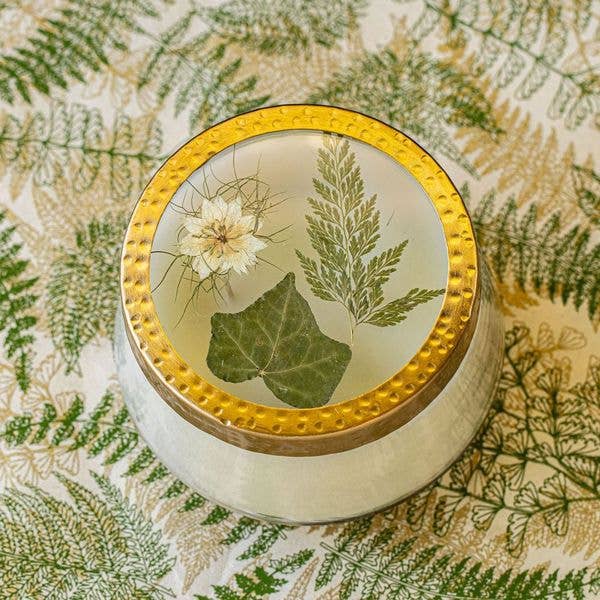 Rosy Rings - Wholesale Jar/Filled Candle - Forest Large Pressed Floral Candle