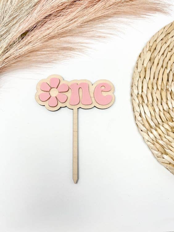 Daisy Cake Topper, First Birthday Cake Topper, Groovy Party for wholesale by Juniper and Lilies