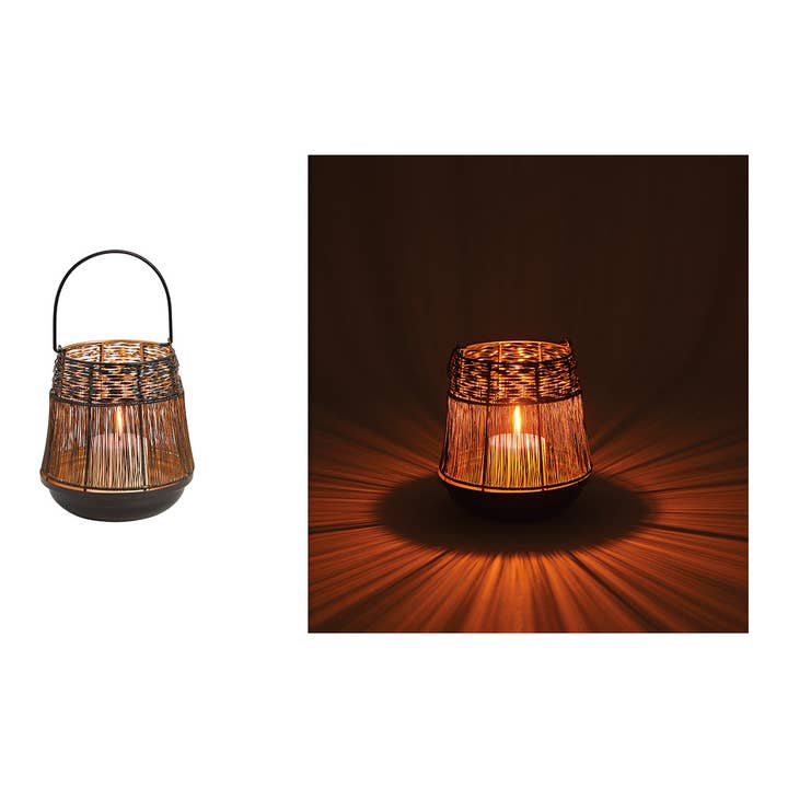 Lanterna in metallo, nero/oro (L/A/P) 17x18x17cm per la vendita all'ingrosso da parte di Wurm