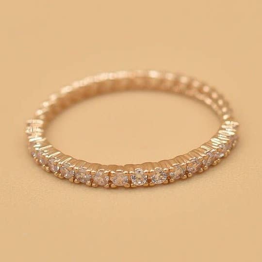 Anel de óxido de zircónio banhado a ouro Lidia por atacado de Coraline Bijoux