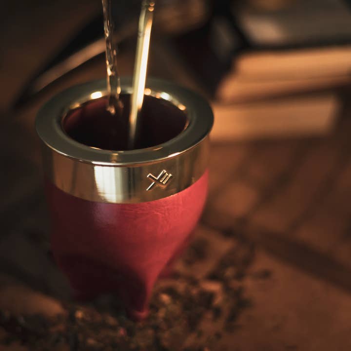 XE EquisMate - Wholesale Tea Set - Yerba Mate Set - Gourd + Thermos + Straw - EquisMate Gold3