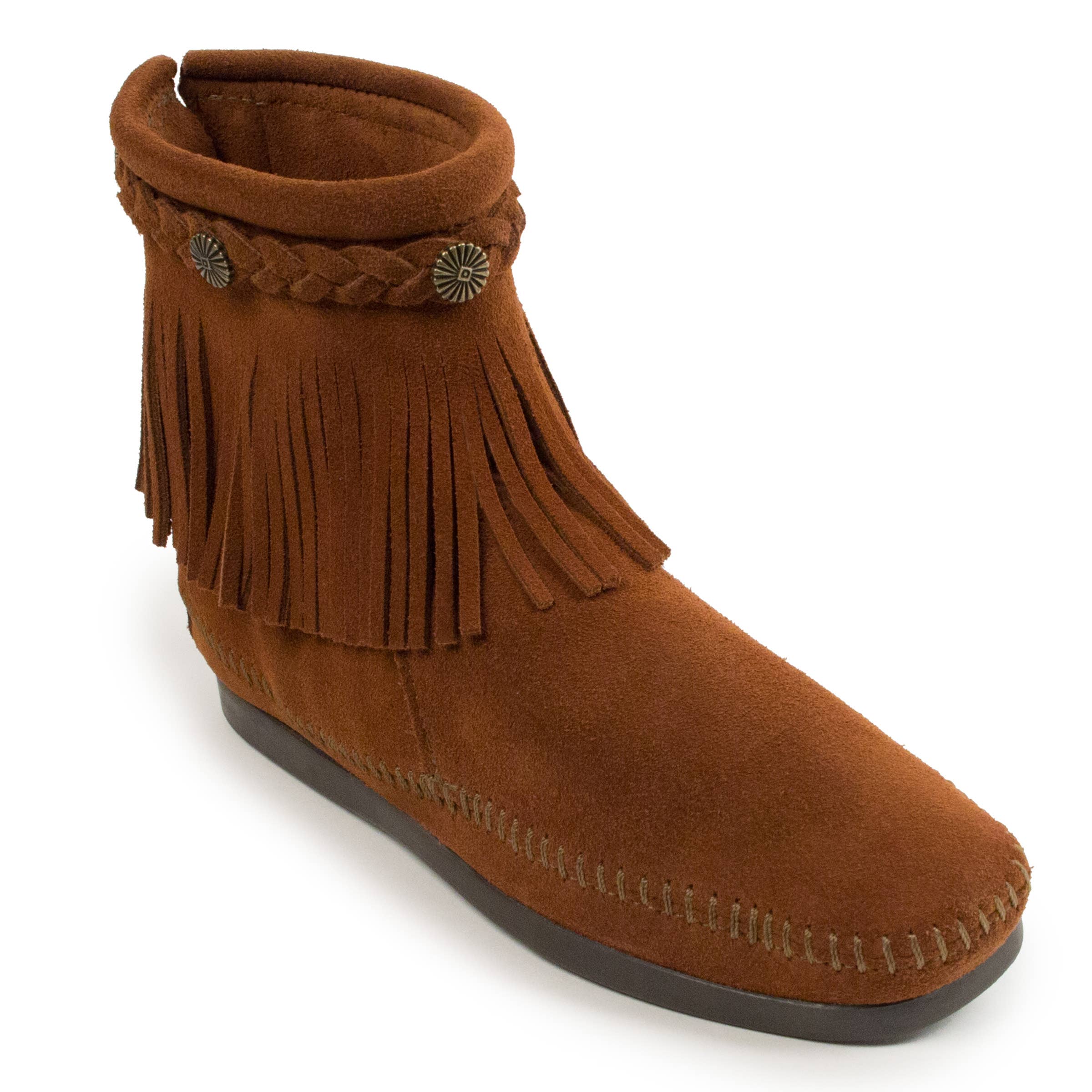 Minnetonka - Wholesale Booties - Women's - Women's Suede Fringe High Top Back Zip Ankle Boot Bootie3