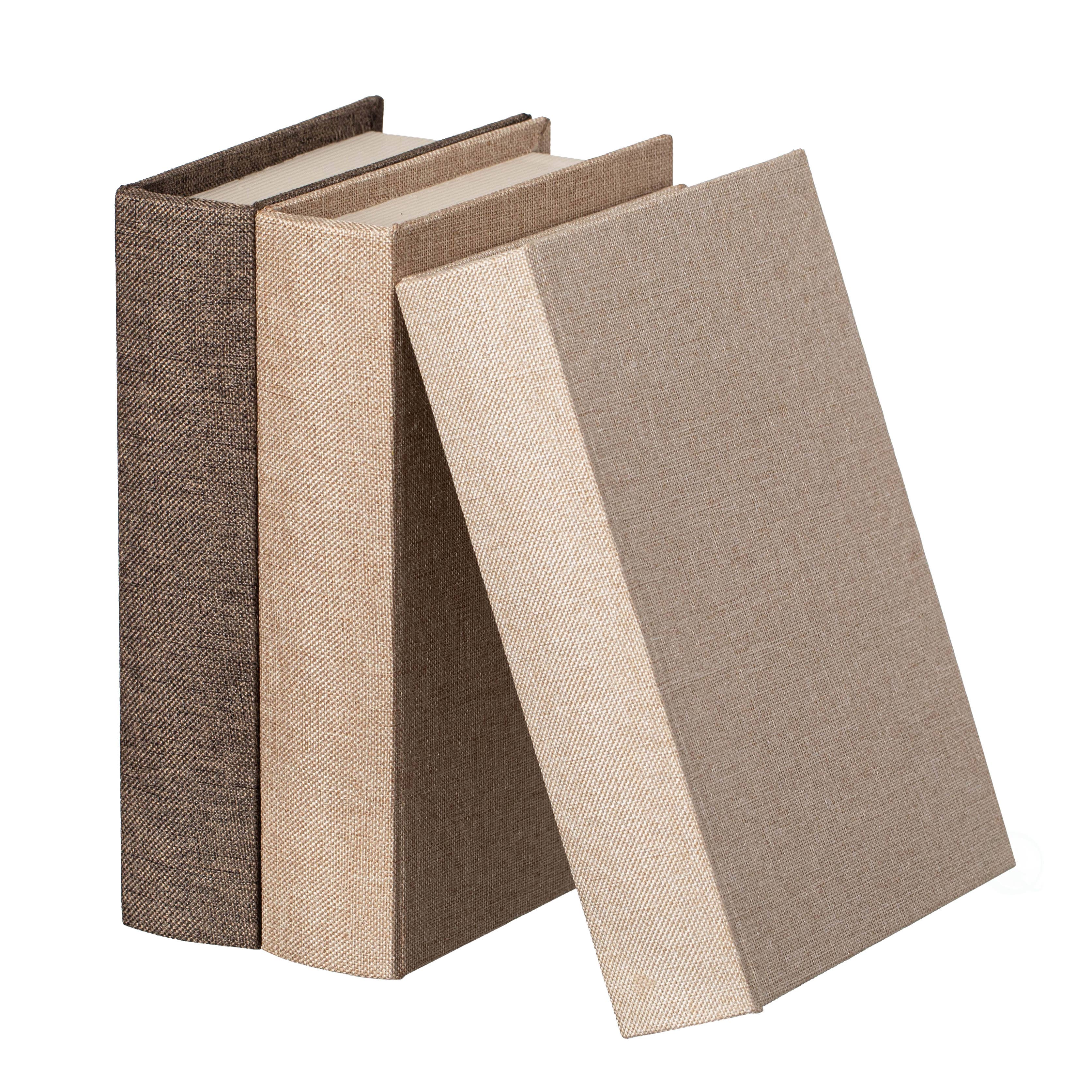 Quickway Imports - Wholesale Decorative Box - Vintiquewise 8" Classic Linen-Covered MDF Book Box8