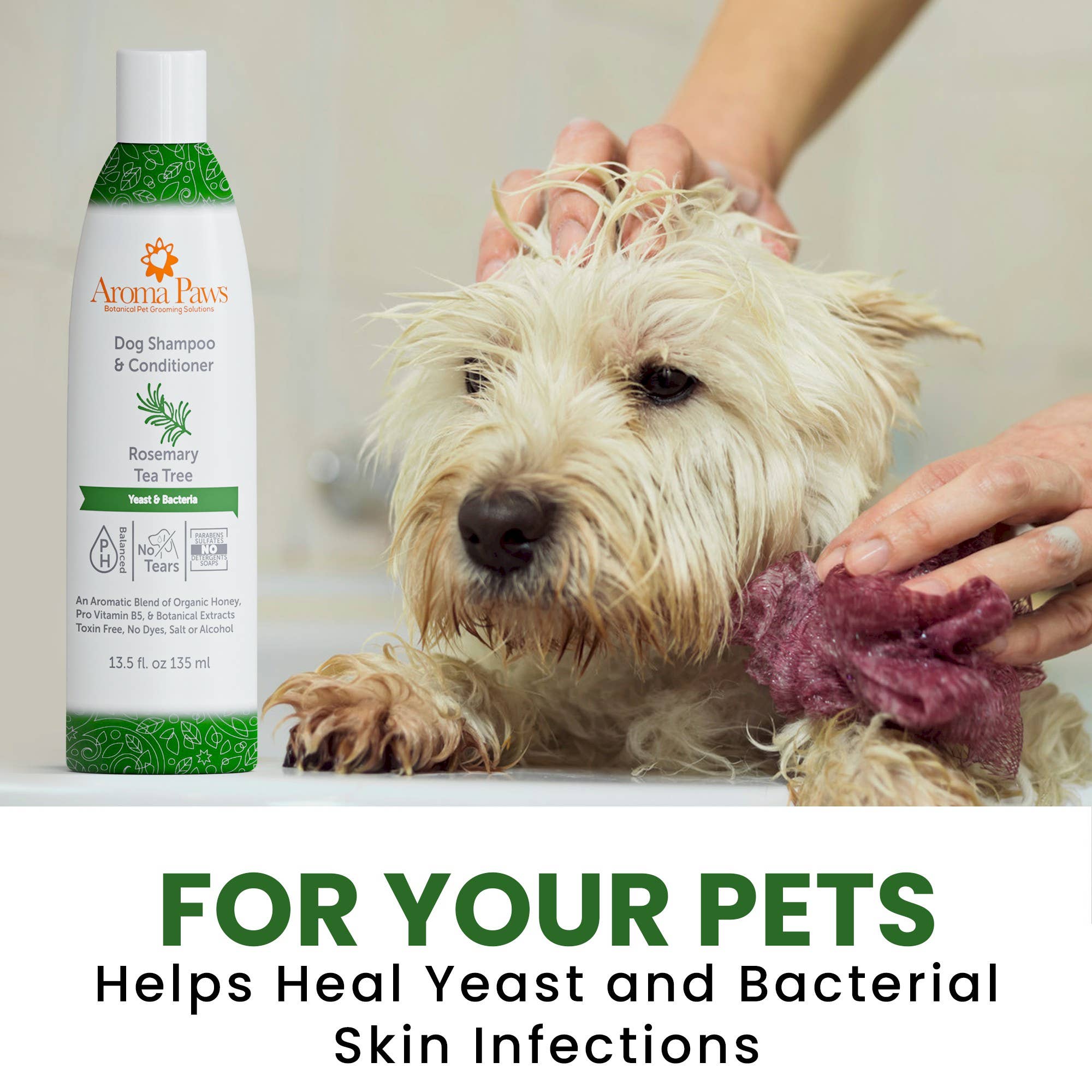 Aroma Paws - Wholesale Hondenshampoo - Hond - 13,5 Oz. Shampoo rozemarijn theeboom1