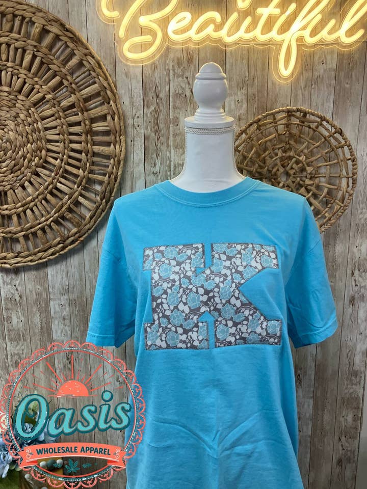 K Kentucky Floral Applique Shirt for wholesale by Oasis Wholesale Apparel