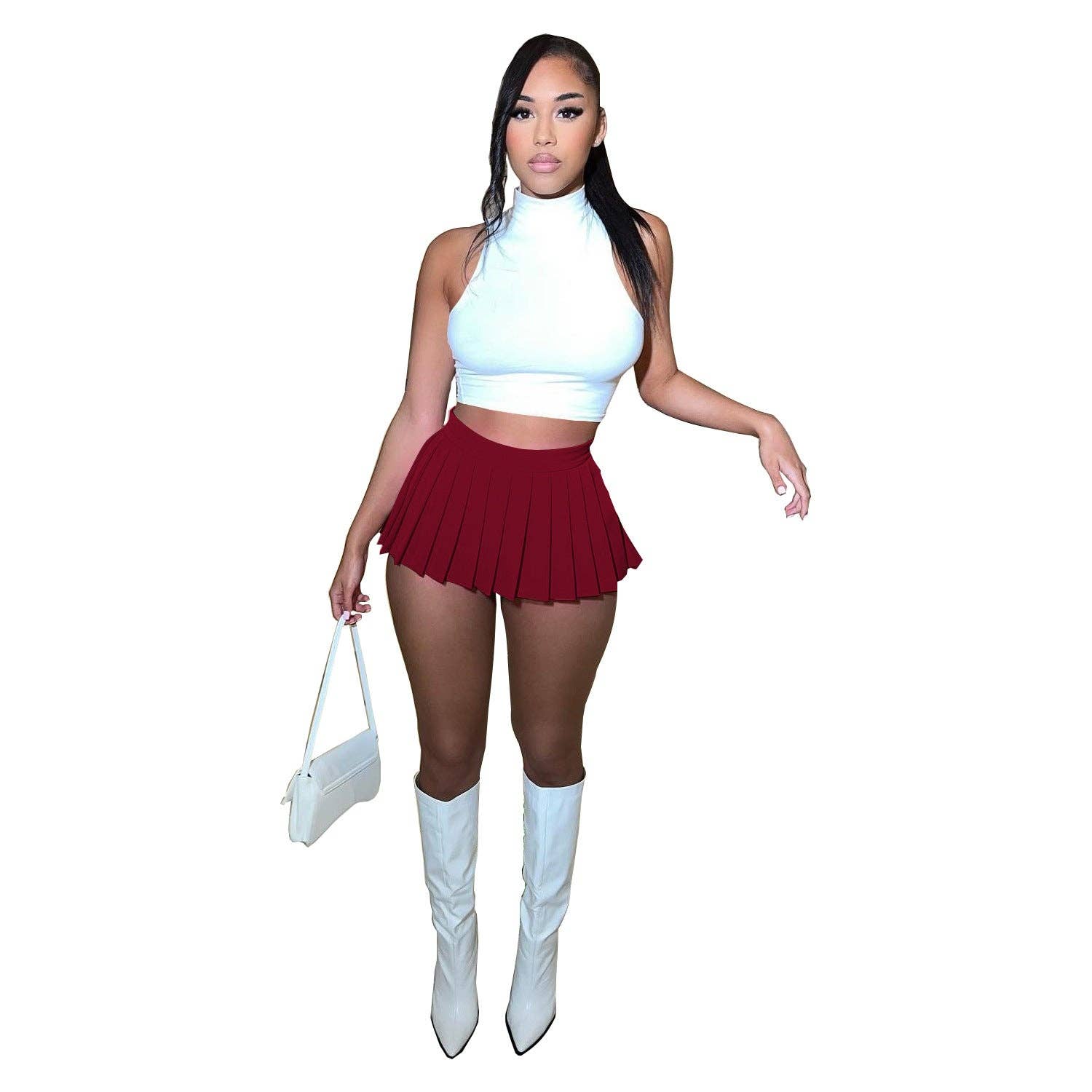 MB Fashion Wholesale - Wholesale Skirt - Women's - MB FASHION HIGH WAISTED PLAID MINI SKIRT 1347LY35