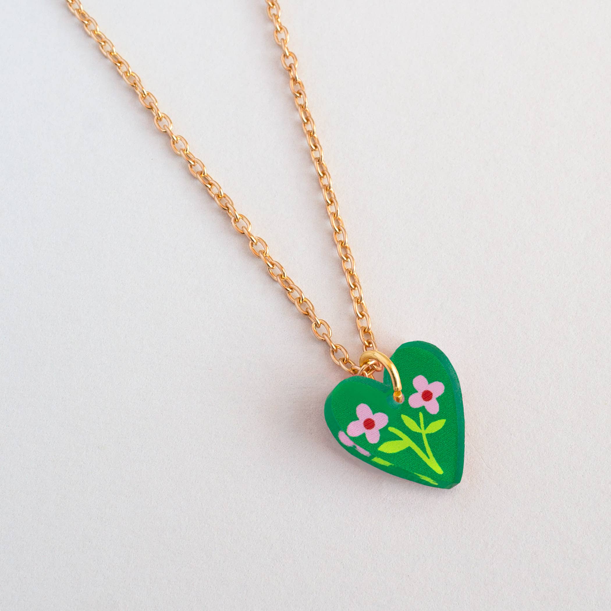 Natalie Lea Owen – Handmade Jewellery & Greeting Cards - Wholesale Pendant/Charm Necklace - Heart Floral Charm Necklace | Mother's Day Gift Jewellery0