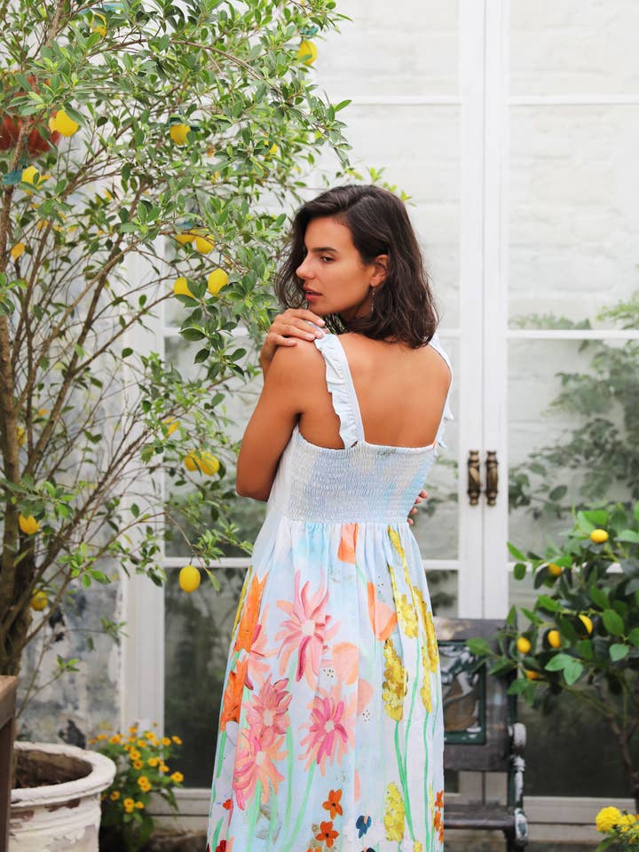 Frank & Dollys - Wholesale Dress – Women's - Flora Midi - Sky5