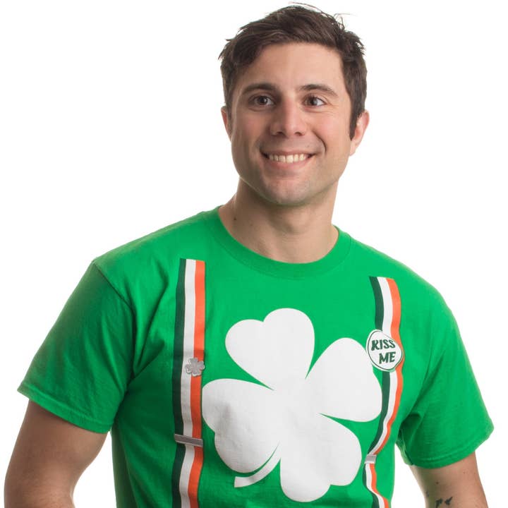 St. Patrick's Day Shamrock Suspenders | Funny St. Patrick's Day Irish for Men T-shirt and other Purchase wholesale irish beer. Free returns & net 60 terms on Faire trending on Faire.