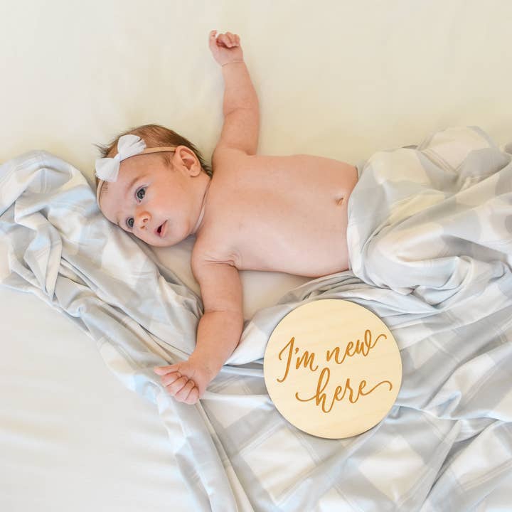 Village Baby - Wholesale Swaddle - Baby - Extra Soft Stretchy Knit Swaddle Blanket: French Gingham1