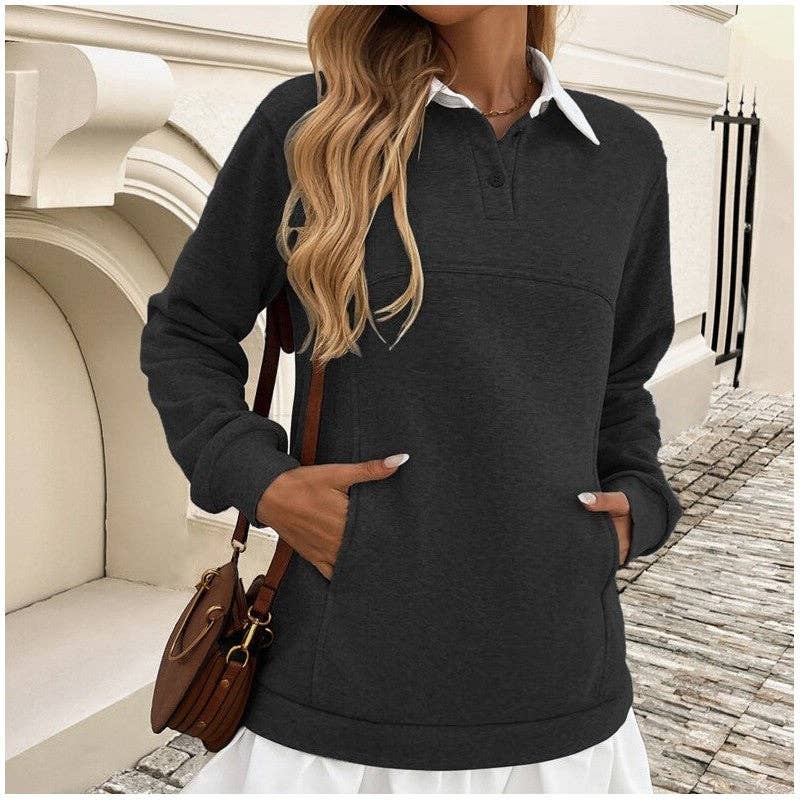 UZ Wholesale Store – wholesale Dress – Women's – Relaxed Loose Fit Color Block Sweater Dress2