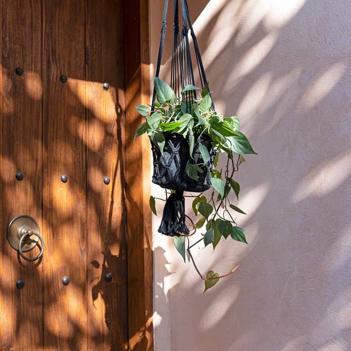Bazar Bizar Living - Wholesale Hanging Planter - The Macrame Plant Holder - Black - L1