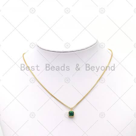 BestBeads&Beyond - Wholesale Individual Charm/Pendant - Big CZ Micro Pave Square Shape Pendant, 18K Gold Filled Square Charm, Necklace Bracelet Charm Pendant,Sku#LK520