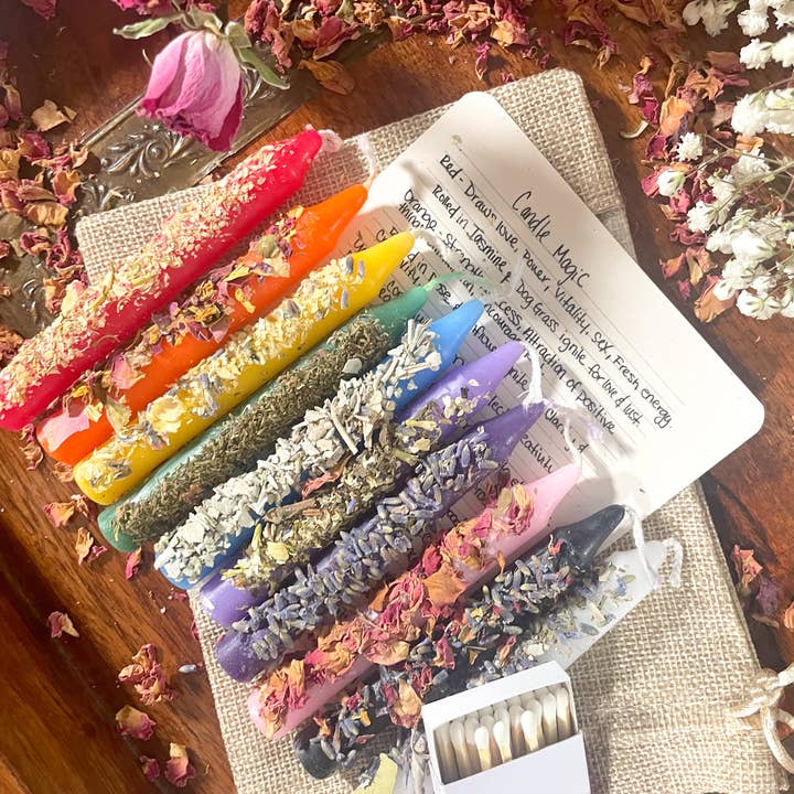 CharlieHaze - Wholesale Meditation Supplies - Ritual Herb Rolled Candles For Magic Spells5