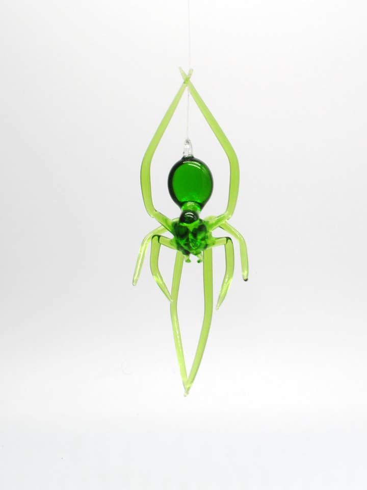 Aranha de Pernas Compridas - Verde por atacado de WGK Glass Art Inc
