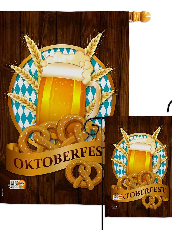 Oktoberfest Beverages Beer Decor Flag for wholesale by Two Group Flag Co
