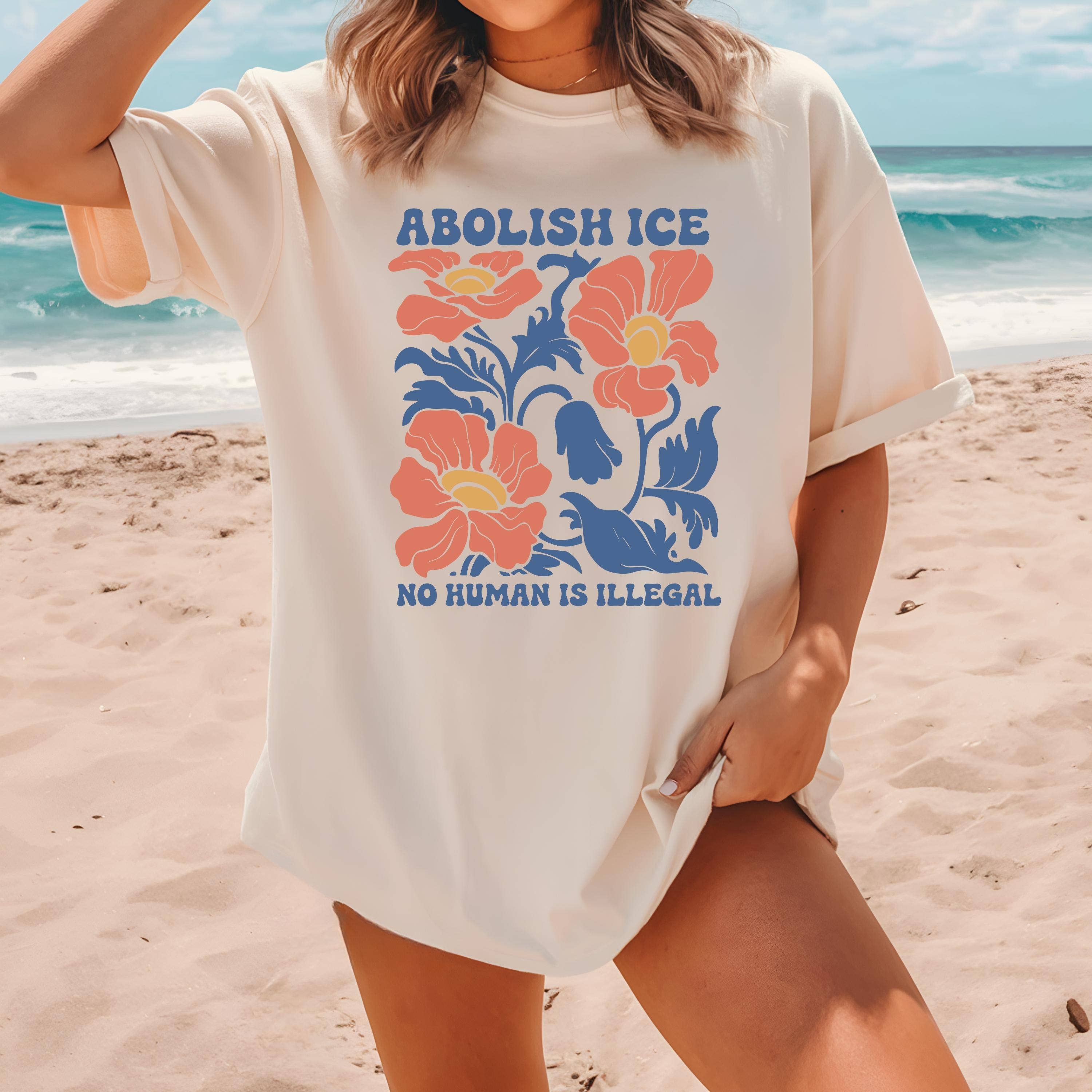 CVH DREAMY LTD - Wholesale T-Shirt (Graphic) - Women's - Abolish Ice No Human is Illegal Shirt, Ice Protest Shirt2
