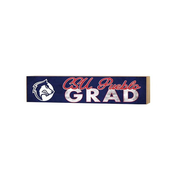 3x13 Colorado State-Pueblo Thunder Wolves Grad Block Sign for wholesale by KH Sports Fan