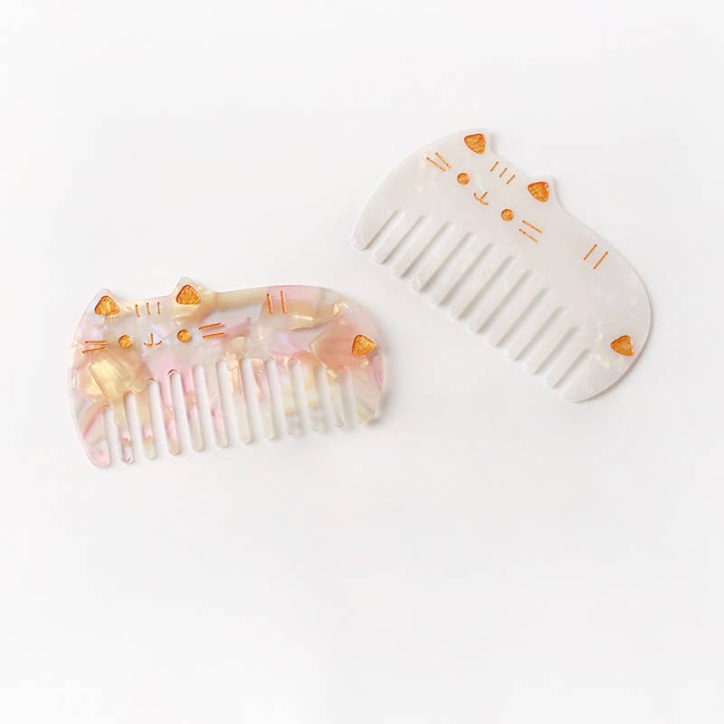 SoapElenGlen - Wholesale Hair Brush/Comb - Cute Cat Designed Acetate Hair Combs6