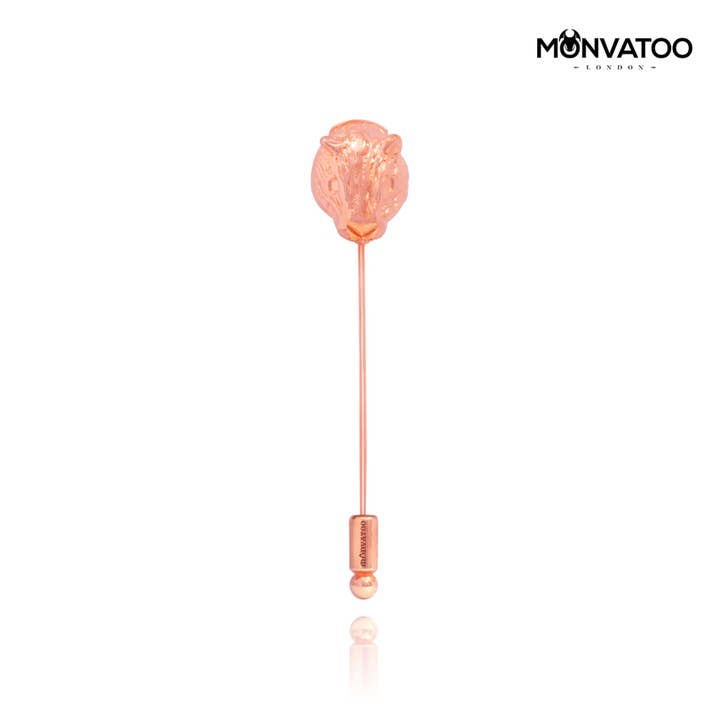 Rose Gold Bear Lapel Pin for wholesale by MONVATOO London