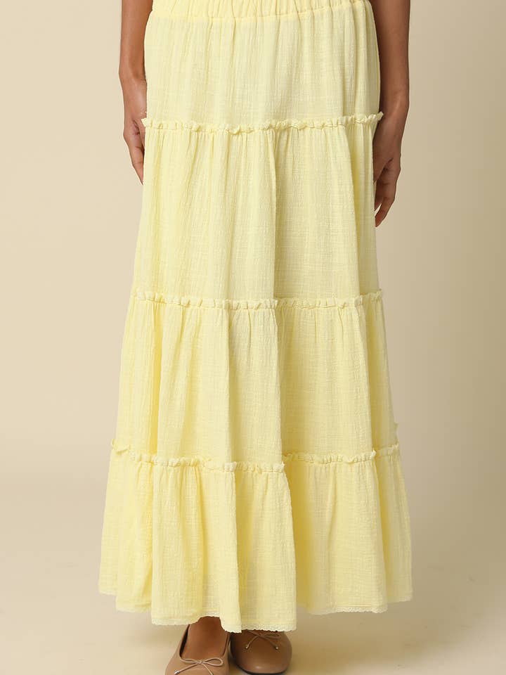 Saia Maxi em Camadas Brooke por atacado de Olivaceous