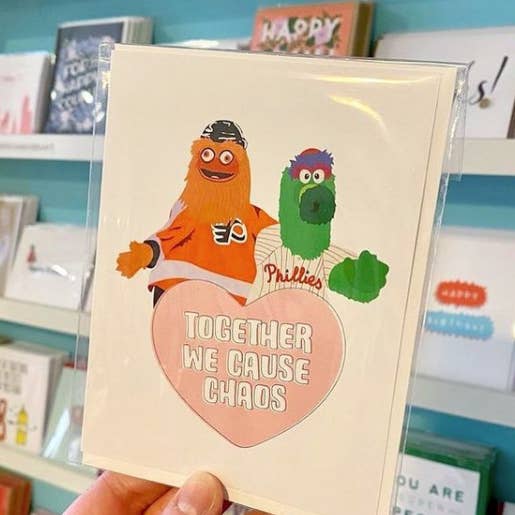 Parcel Island - Wholesale Valentine's Day card - Together, We Cause Chaos Philly Love Valentines Day Card2
