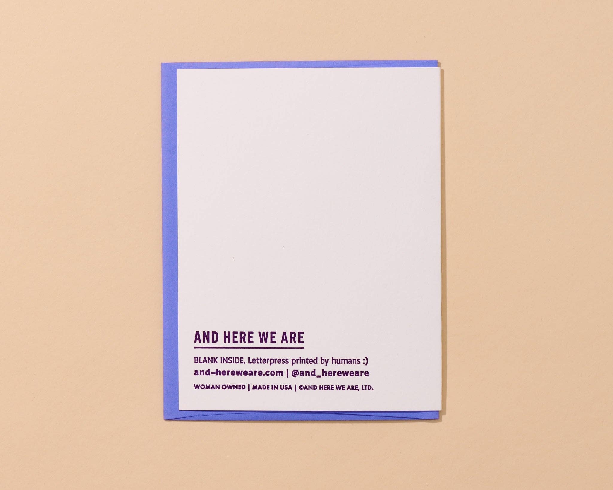 And Here We Are - Wholesale Thank You Card - Belated Rambling Thank You - Letterpress Card- Made in USA2