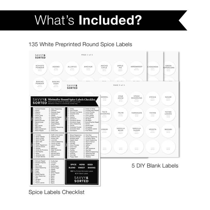 Savvy & Sorted - Wholesale Food/Beverage Label - Round Minimalist Spice Labels2