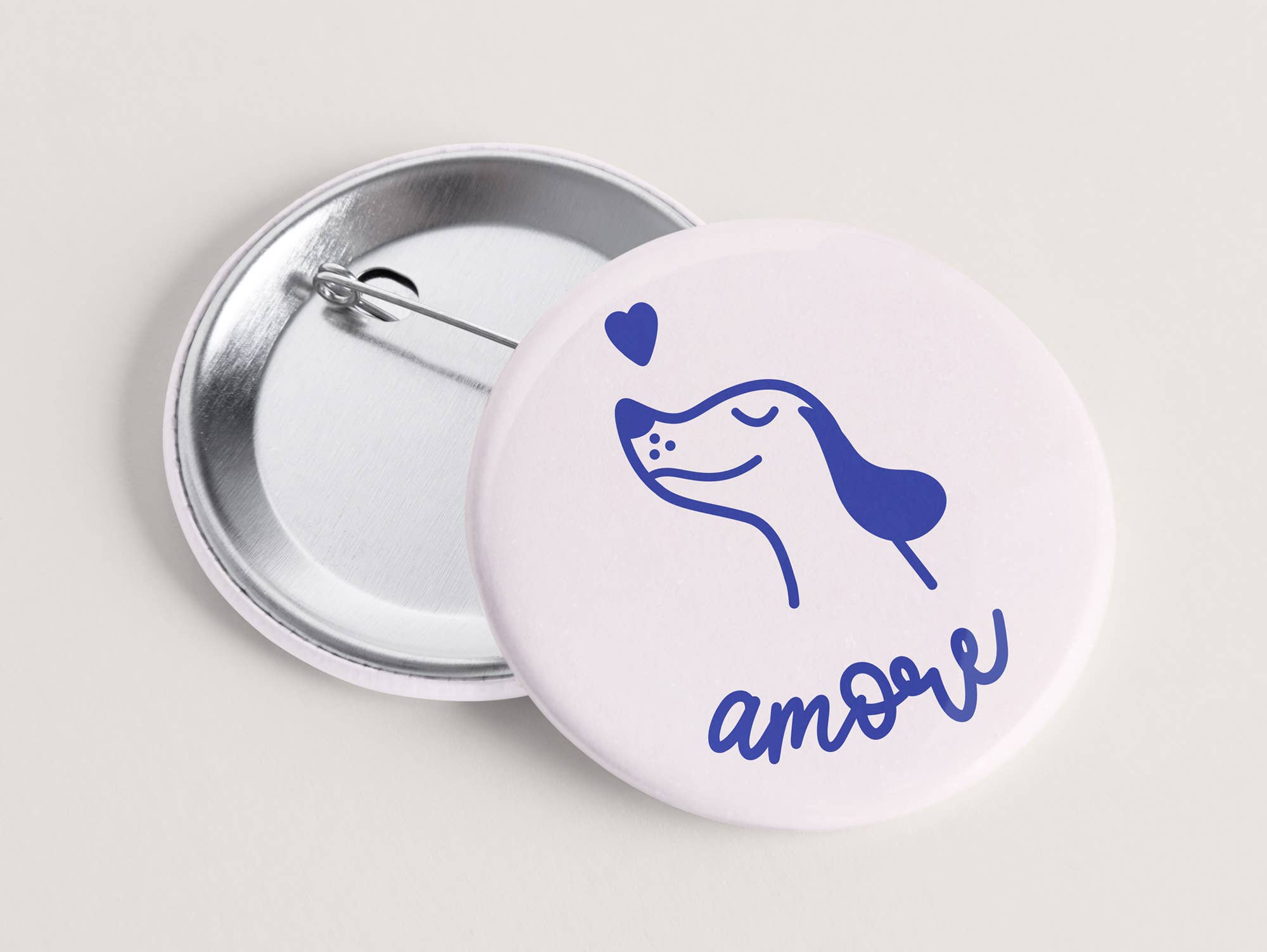 TANTE TIA - Wholesale Reversspeld/knoop - Knop "Amore" - met naaldsluiting, maat 31mm0