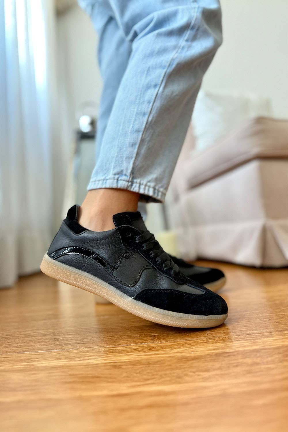 PMK SHOES - Wholesale Lifestyle Sneakers - Women's - Kova - Black - Handmade Cow Leather Sneakers1