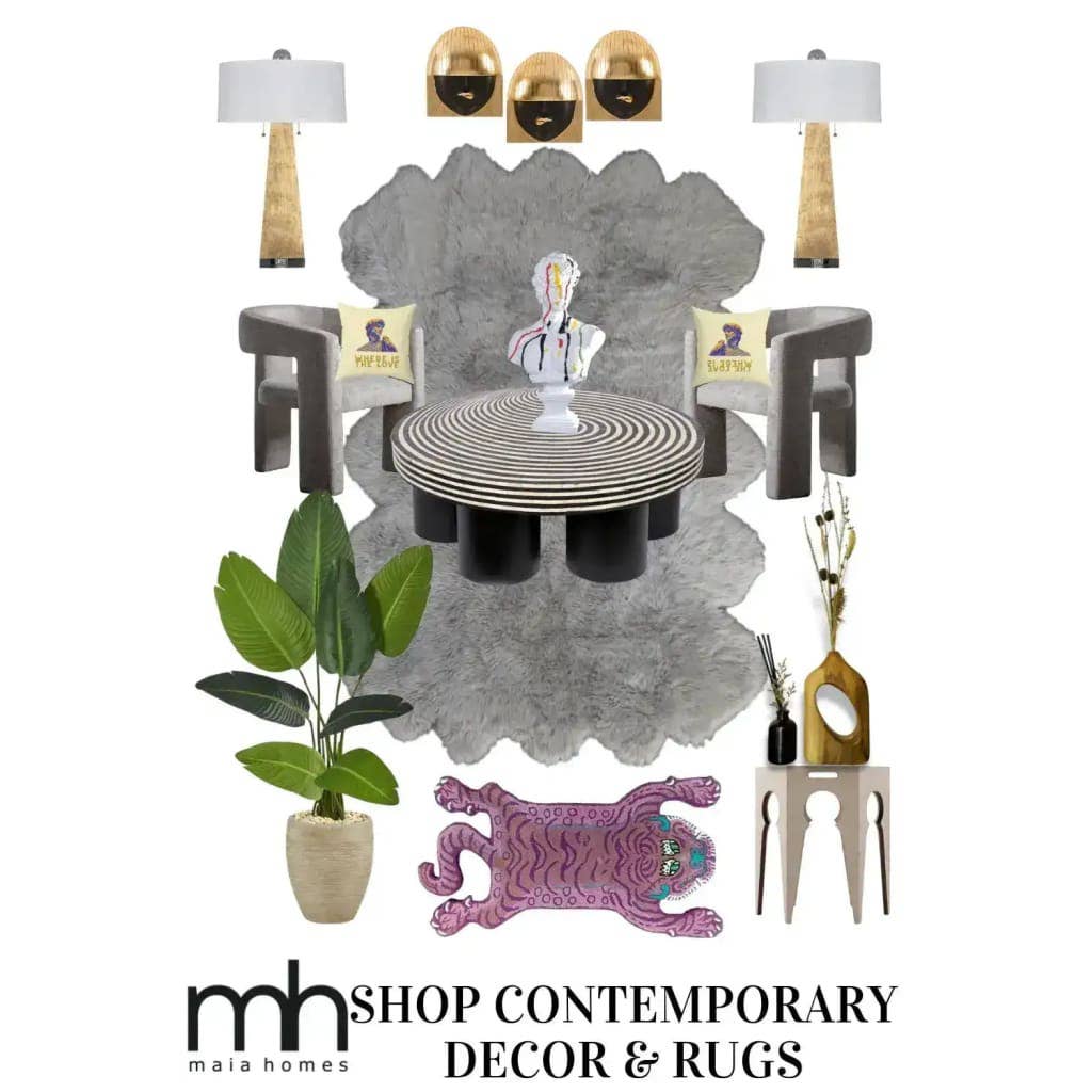 Maia Homes - Vente Tapis - Tapis en laine rose avec accent de tigre tibétain3