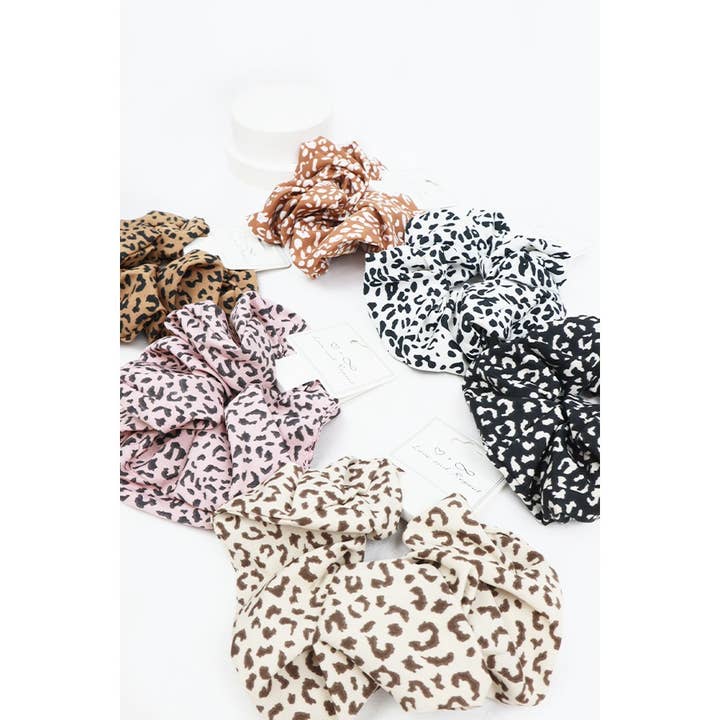 MIX COLOR Large Leopard Scrunchie Set for wholesale on Faire7