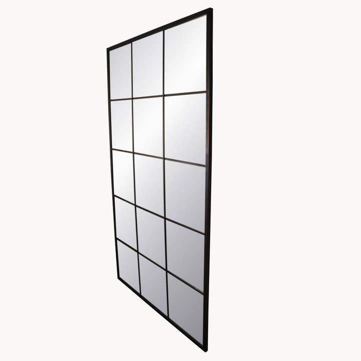 One World - Wholesale Wall Mirror - Wilton Antiqued Iron Window Mirror