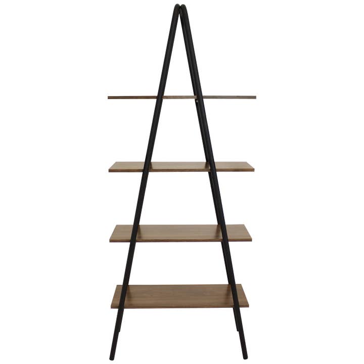Sunnydaze Decor - Wholesale Bookcase - 4-Tier Industrial-Style Ladder Bookshelf - Brown8