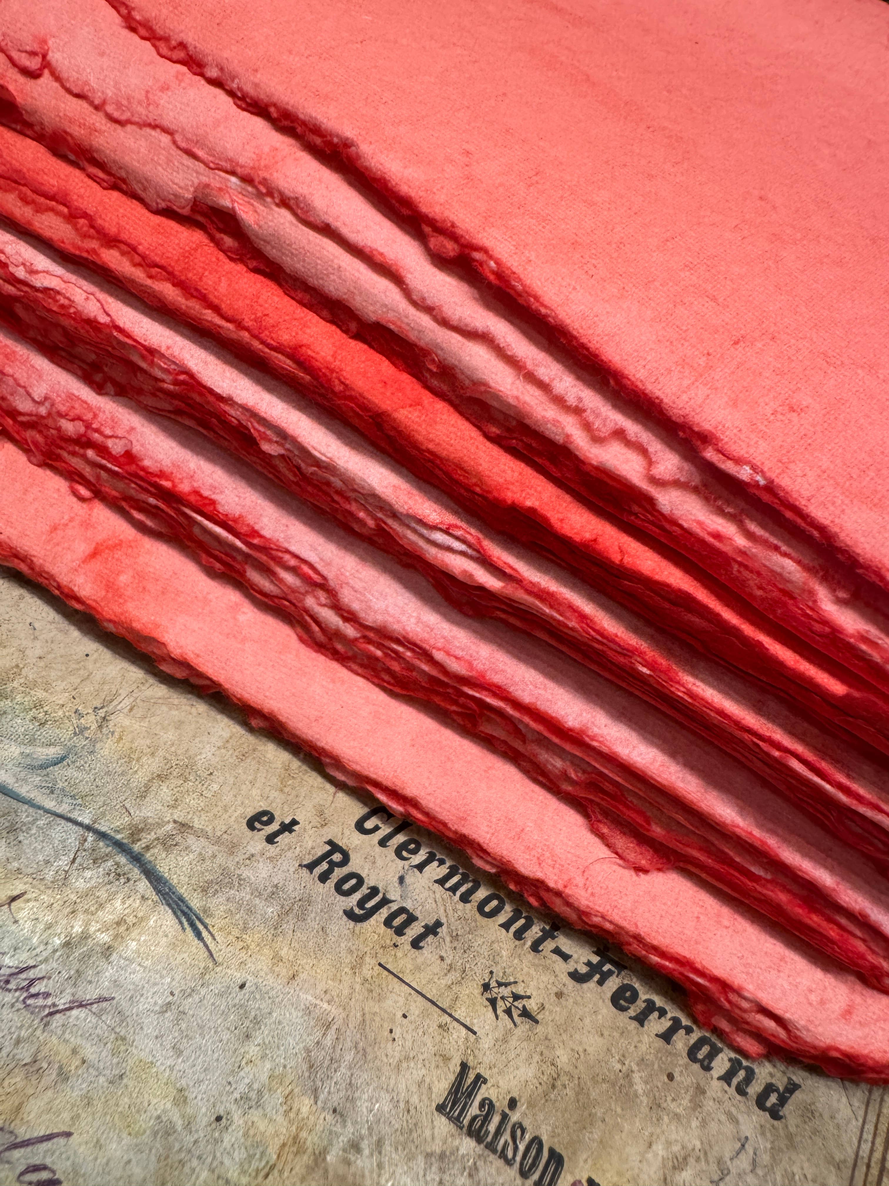 Monahan Papers - Wholesale Stationery/Notecard Set - Handmade Deckled Edge Reddish Colored Paper Bundles4