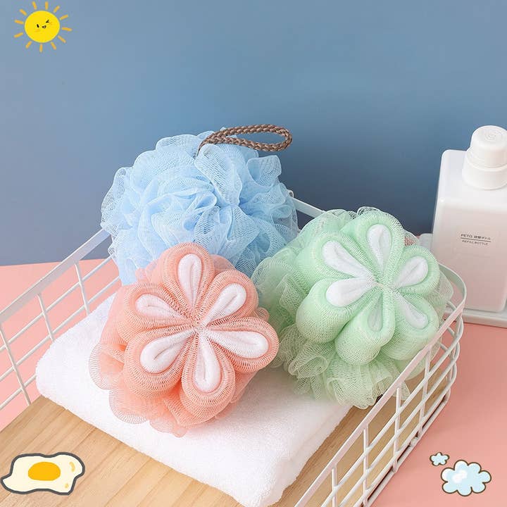 ACCITY - Wholesale Bath Pouf/Sponge - BATH POUF60G SOFT PLUM PETAL BATH BALL_CWMM3372