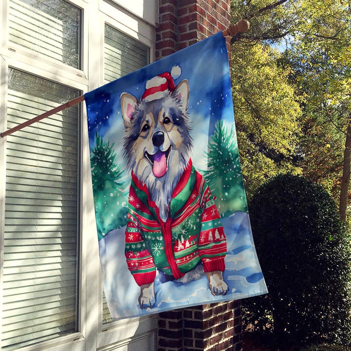 Keeshond Christmas House Flag DAC3492 for wholesale by Caroline's Treasures