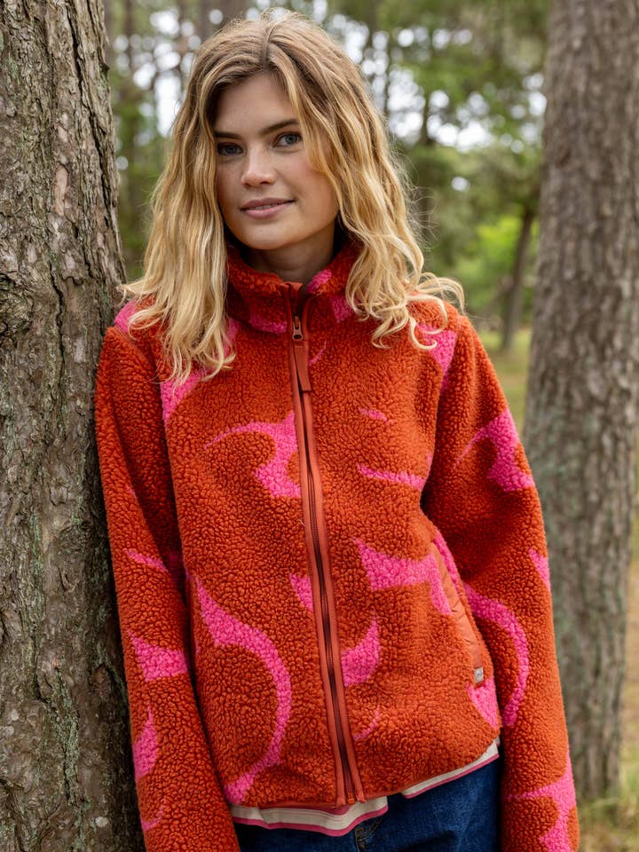 Danelabrador Polar com fecho de correr Chili/Cereja Suave TROPS por atacado de Danefae København