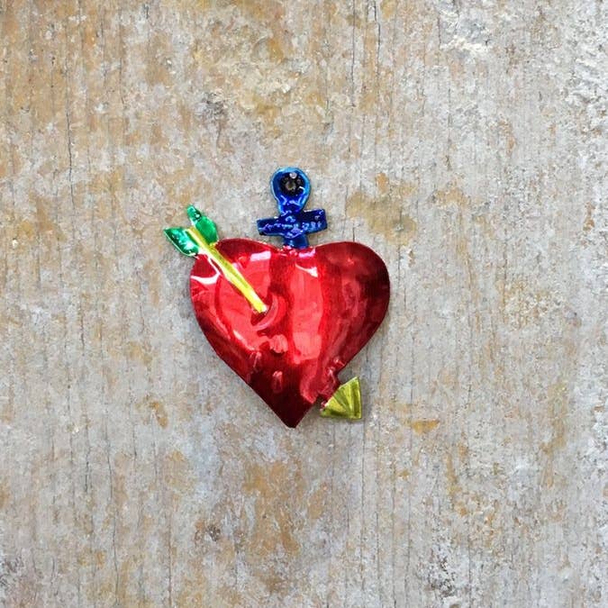 Tienda Esquipulas distribution - Venta al por mayor Papel pintado 3D - Corazón exvoto metal gofrado 8 cm