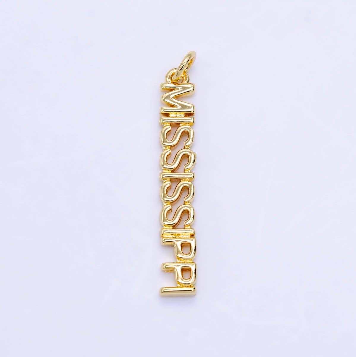 Aim Eternal - Wholesale Individual Charm/Pendant - 16K Gold Filled USA City States Script Tag Charm in Gold & Silver | D814 - D82318