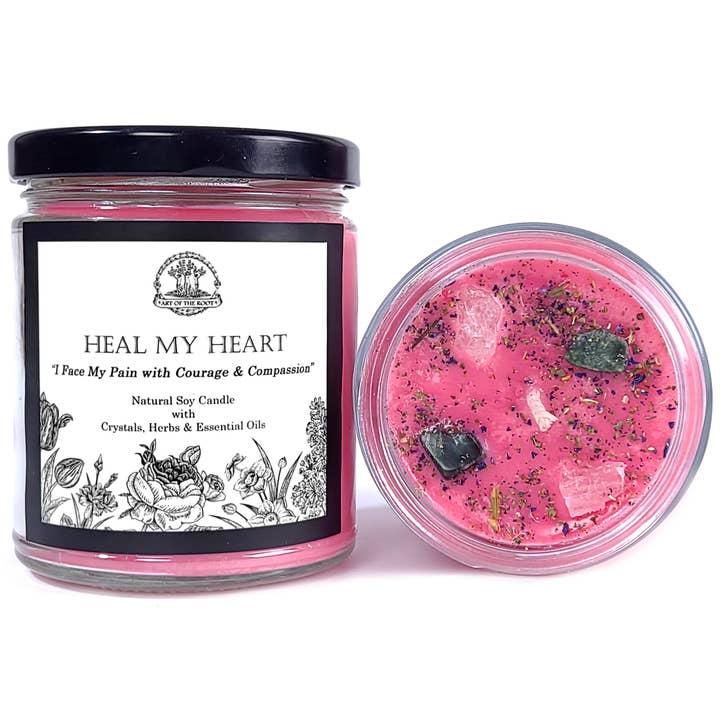 Heal My Heart Soy Affirmation Candle for wholesale by Art of the Root